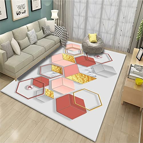 DJHWWD Mochette Pavimenti rosa tappeto corridoio tappeti lavabili in lavatrice salotto Motivo Geometrico Soggiorno Moda 60x120cm tappeto insonorizzante tappeto sotto albero di natale