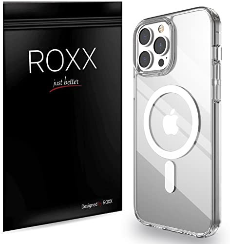 Roxx Clear Case Hülle | Wie das Original nur Besser | Vergilbungsfrei | Kompatibel mit iPhone 14 Pro Max | Hardcase | Displayschutz | Kameraschutz | Kompatibel mit MagSafe Zubehör