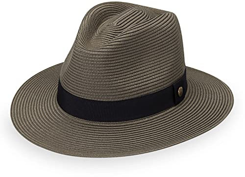 Wallaroo Hat Company Men's Palm Beach Hat - UPF 50+ 2 3/4 Brim Polyester Braid Adjustable Fit, Olive, M-L