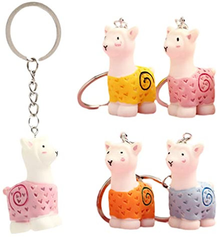Amosfun 5st Alpaka-schlüsselanhänger Alpaka-ornament Tierischer Schlüsselanhänger Lama Schlüsselanhänger Tasche Schlüsselanhänger Für Frauen Alpaka-figur Autoschlüssel Damen Metall Amulett