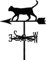 Girouette en métal pour toit, jardin, cour, chat, peinture en aérosol en acier inoxydable, girouette avec ornement animal, indicateur de direction du vent pour toit, jardin, terrasse, pelous