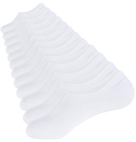 CLOSEMATE 6 Paires Chaussettes Invisibles Homme Femme Basses et Courtes en Coton Socquettes fines et élastiques 35-38 39-42 43-46 47-50 Antidérapantes pour Mocassins Souliers Loafers Baskets