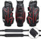 MK GolfBag Tour Pro Trolleybag 14 Fächer Golftasche Rot wasserdicht Bag Golf und 12 Golfbälle gratis Paket (Grün)