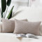 Madizz 2er Set Boho Gestreifte Kissenbezüge Weicher Kord Dekorativer Kissenbezug für Schlafzimmer Sofa Kissenhülle Taupe 40 x 60 cm