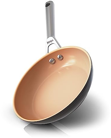 Ninja Extended Life Premium Ceramic 8 Fry Pan, Nonstick Fry Pans, Pots, PTFE Free, Healthy Cooking, Oven Safe to 550°F, Dishwasher Safe, All Stovetops & Induction Compatible, Apricot, CW90020