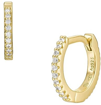 Fossil Créoles Ellis All Stacked Up de en argent 925, doré, pour femme, JFS00630710
