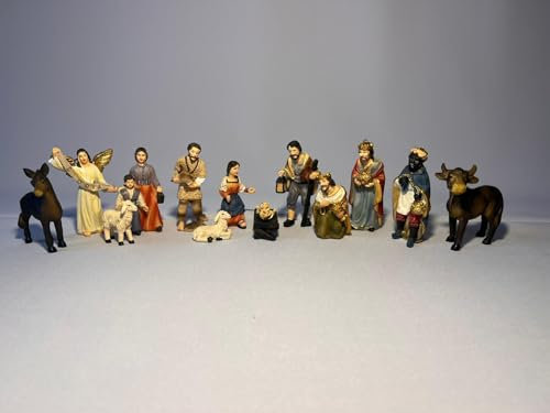 Woidwerk Manufaktur Krippenfiguren 13 teilig - 8cm (KF12) für Weihnachtskrippe Figuren Krippe Krippenstall Weihnachten Weihnachtskrippen Deko