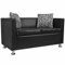 Camerina 2-Sitzer-Sofa Schwarz Kunstleder 120 x 62,5 x 63 cm (L x B x H) Wohnzimmer Sofa 2 Seater Loveseat