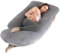 ALLOPERA Pregnancy Pillow, Full Body Maternity Pillow 57 inch, with Removable Washable Cover - Sleep Support for Legs, Back, Neck, Shoulder, HIPS, Belly for Pregnent Women, Velvet Cover(Grey)