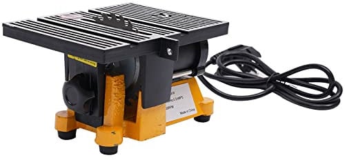 Table Saw, 90W 4500rpm Electric Professional Table Saw with 3pcs 4 Diameter Saw Blades, Adjustable Cutting Angle, for Plastic, Wood, Glass, Stone, Plywood, Acrylic, PVC Pipe, 190 * 142 * 116mm