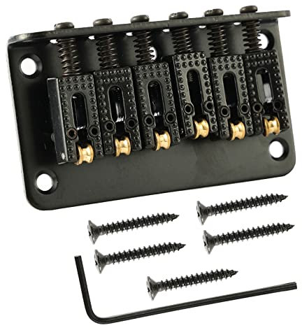 78 mm 6 Saiten Gitarrenrolle Hardtail Bridge Top Load Saitenhalter Ersatzset mit L-förmigen Schraubenschlüssel Befestigungsschrauben 6 Saiten Gitarrenbrücke Roller Bridge Hardtail Bridge Gitarre