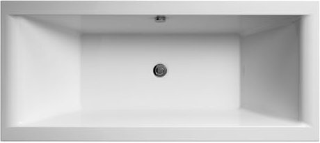 Balterley 1800 x 800mm Square Shower Bath, Straight Double Ended Gloss White Soaking Shower Bath, Acrylic Baths for Bathrooms, Straight Square, Adjustable Leg Set, Soaking Bathtub (White)