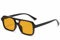 WDZAYXC Stilvolle Rechteckig Sonnenbrille für Damen Herren, UV-Schutz(Schwarz Orange)