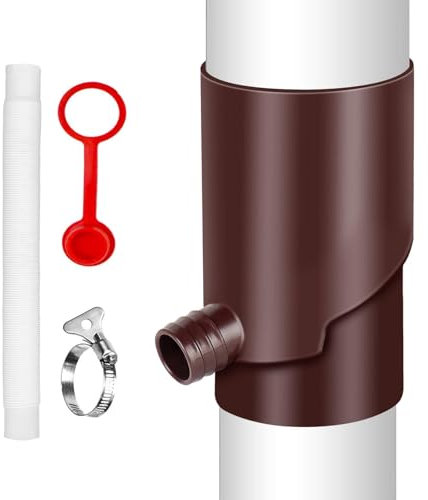 Regenwasser-Sammelset, Regenwasser-Sammelsystem - Wetterfeste, UV-beständige Regenfässer, Regenfänger - Regenauffangsystem, sammelt Regenwasser aus der Dachrinne für die Reinigung der Gartenbewässerun