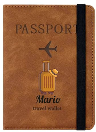Porta Passaporto Personalizzabile con nome Marrone vari modelli disponibili - in Pelle PU con Protezione RFID