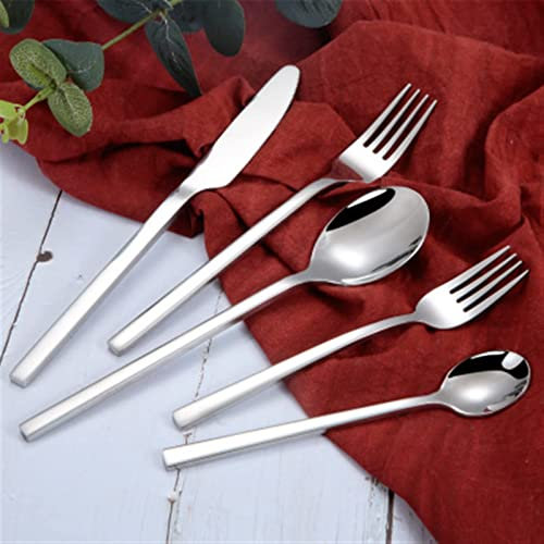 Set di posate Set di posate occidentali dorate 4 pezzi Coltello stile specchio Forchetta Cucchiaino da tè Stoviglie dorate Set di stoviglie in acciaio inossidabile Acciaio inossidabile (Bianco) (