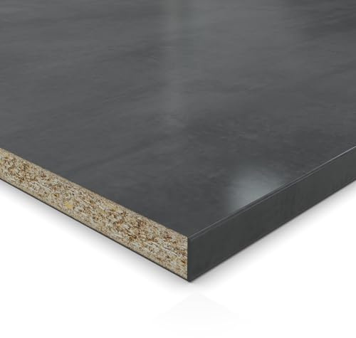 AUPROTEC Dekorplatte 19 mm Beton Infinity 10x150 cm – ABS-Kante an langer Seite, pflegeleicht & robust für Regale, Möbel, Innenausbau