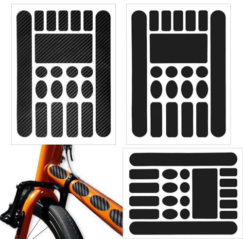 3 Stück Fahrrad Schutzfolie, Fahrrad Aufkleber, Fahrrad Rahmen Schutzfolie Carbon Folie, Rahmenschutzfolie Fahrrad Schutz Lackschäden Rahmen Aufkleber, Schutzfolie Folie für MTB, BMX