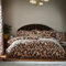 furn. Bettwäscheset mit Leopardenmuster und Rüschenbesatz – Einzelbett – Mehrfarbig