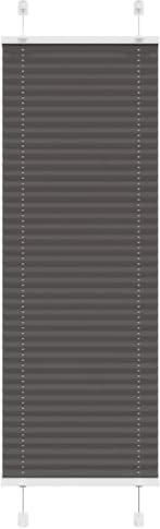 vidaXL Pleated Blind - Black 45x100 cm, Adjustable Polyester Window Shade, Living Room/Bedroom/Office