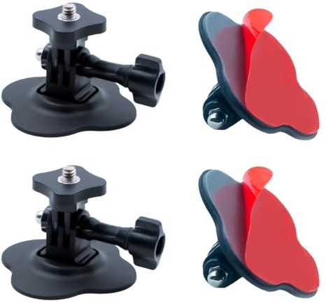 Lupholue Flexible Motorradhelm -Mount -Kits mit klebenden gebogenen Pads, Compatible with GoPro Hero 13, 12, 11, 10, 9, 8, 7, (2018), 6 5, Hero Black, Session, Xiaomi Yi, SJCAM, Campark & DJI Osmo