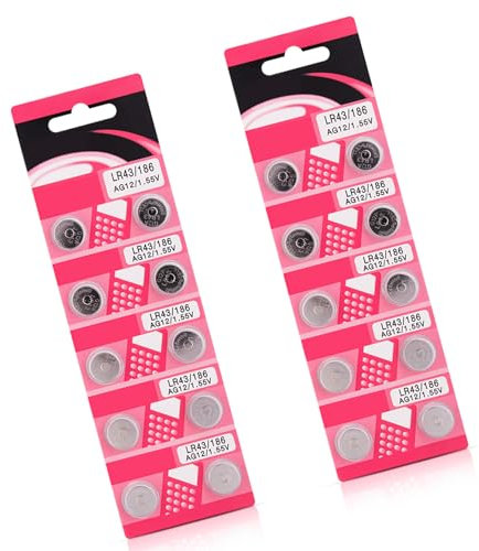 Rudiaoa AG12 LR43 Button Cell Batteries High Performances AG12 LR43 1.5 V Alkaline Button Cell Battery For Low Power Devices