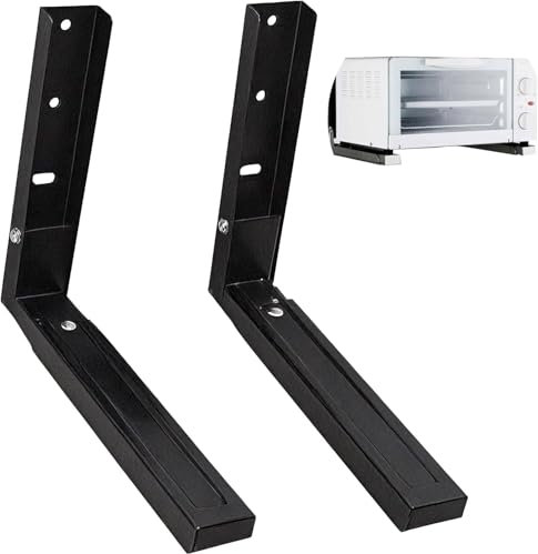 Microwave Wall Mount Brackets, Universal Microwave Oven Wall Mount Shelf, Extensible Wall-Mounted Microwave Brackets, Wall Hanging Microwave Oven Rack, Black
