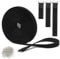 KINGLAKE 5m x 2cm Reusable Cable Straps with 25 Metal Buckles, Free Cut Length, Hook and Loop Cable Ties, Black Adjustable Fastening Straps for Cable Tidy, Wire Management, Cord Organiser
