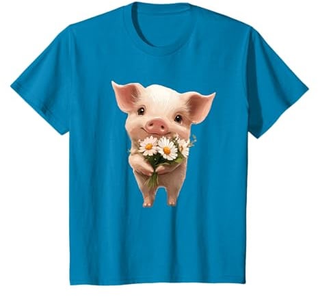 Joli bouquet de marguerites tenant un cochon T-Shirt