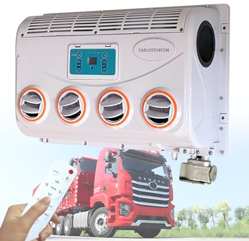 Climatiseur pour Camping-Car,Climatiseur 12V/24V CC pour Camion,Climatiseur Électrique de Toit pour Voiture,Climatiseur électrique 100W pour Camping-Car,Léger Portable et Facile à Installer,24V