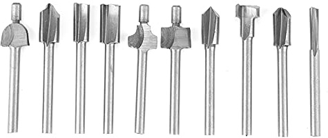 10Pcs Flush Trim Router Bits | Woodworking Milling Cutter Set for Electric Trimming Machine | Solid Grade Carbide Blades / Engraving / Polishing | Long - lasting & Portable