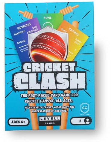 LEVELL GAMES Cricket Clash – The Fast-Paced Family Cricket Card Game | Learn Cricket & Battle Friends | Ages 6+ | Perfect for Holidays, Match Days & Game Nights | Players 2 +