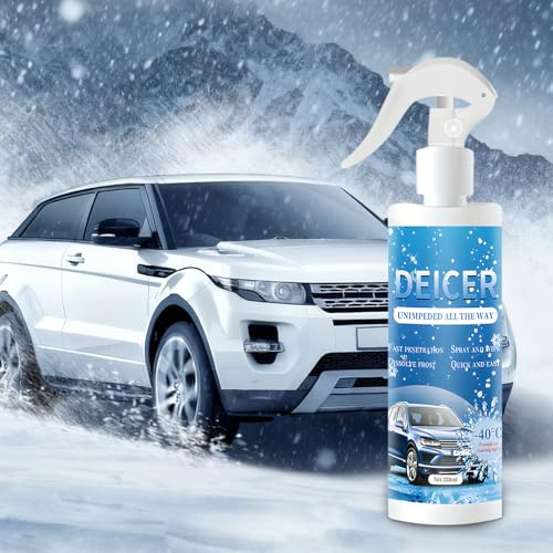SilverChry Degivrant Vitre Voiture 250 ML, Spray Dégivrant Voiture, Maintient Une Visibilité Optimale et Peut Être Utilisé pour Déneiger Les Pare-Brise, La Carrosserie, Les Rétroviseurs et Les Pneus