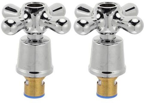 DIYEAH 1 set di maniglie per rubinetto caldo/freddo: manopola universale per rubinetto doccia da 1/2 pollice - maniglia di ricambio in stile vittoriano per accessori per rubinetti per lavandini da