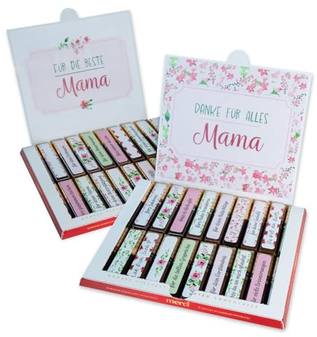 younikat Aufkleber-Set Beste Mama für Merci Schokolade - you0206 | Geschenk Muttertag Geburtstag Dankeschön, blanko Aufkleber, selbstklebend, ohne Schokolade