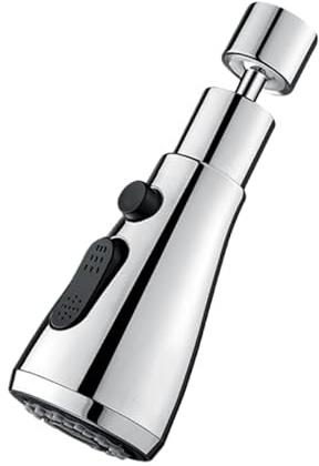 INF 360° Drehbare Brausedüse für Küchenarmatur, mit Druck-Booster, aus Kupfer & ABS, 13.8 cm