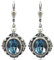 Vintage Ohrringe Marken Kristalle Denim Blue Silber Blau NOBEL SCHMUCK