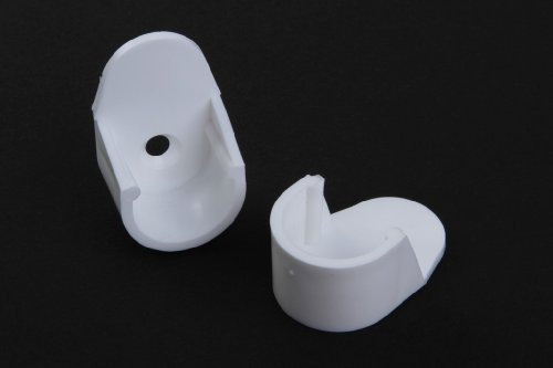 2 Stück Schrankrohrlager Schrankrohraufhänger Kleiderstangenaufhänger Kunststoff weiss Durchmesser 18mm