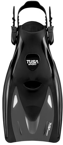 TUSA Sport Long Blade Snorkel Fins, Large, Black (UF-21-BK-L)