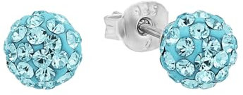 Amor Damen-Ohrstecker 6 mm Kugel 925 Sterling silber rhodiniert Kristall