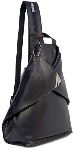 VISCONTI - Damen Leder Rucksackhandtasche - Rucksack Mittelgroß - Backpack mit Verstellbare Schultergurte - BROOKE - 18258 - Schwarz
