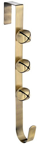 WeRChristmas Bells Wreath Hanger Christmas Decoration - 38 cm, Antique Gold