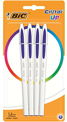 BIC Cristal Up - Bolígrafos (4 unidades), color azul