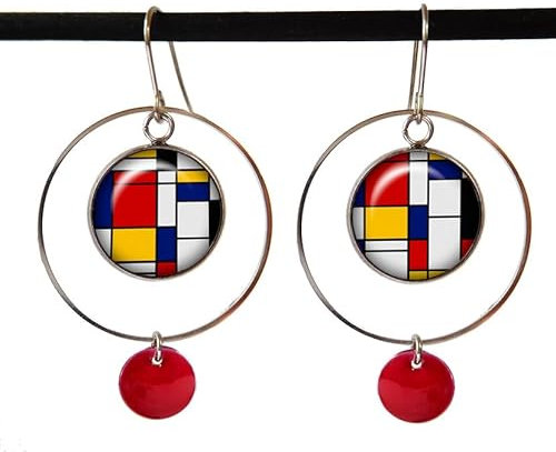 Boucles d'oreilles Cubisme acier Art abstrait