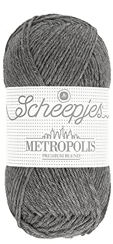 Scheepjes Metropolis 50g - 079 Munich, Grey Yarn for Knitting and Crochet