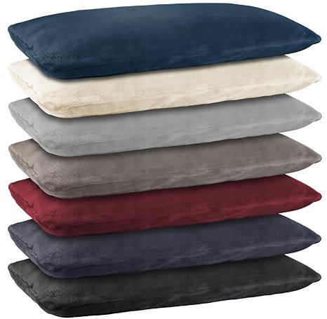 BaSaTex Plüsch Kissenbezug im Doppelpack | Cashmere Touch Seitenschläfer Kopfkissenbezug | Fleece Stillkissen | 100% Mikrofaser | 2X 40x145 cm | Grau