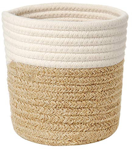 Briful 6x6 Cotton Rope Woven Basket 15cmx15cm Plant Pots Indoor Jute Planter Rope Plant Pot Storage Baskets for Plants, Toys, Crafts, Modern Home Decor