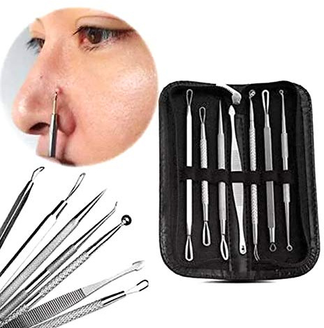 Gesichtspflege Set Mitesser-Entferner Komedonenquetscher Edelstahl Pickel