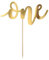 DekoHaus Cake Topper Aufschrift One in Gold 19cm Kuchendekoration