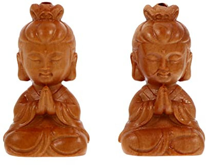 HEALLILY 2St Buddha-Schlüsselanhänger Schlüsselanhänger mit Buddha-Anhänger Babyzubehör fu Ornament Schlüsselzubehör hängender Anhänger Antiquität schmücken Buchsbaum schnitzen Dekorationen